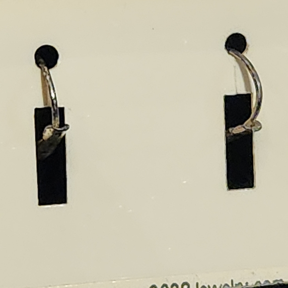 2028 Silver Tone Green Crystal Teardrop Dangle Earrings with Rhinestone Accents - Picture 3 of 4